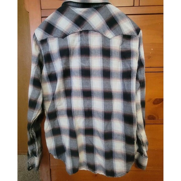 Vintage Wrangler Shirt Medium Plaid Pearl Snap Western Cowboy - Picture 6 of 7